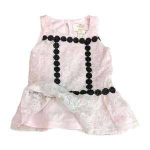 Kate Spade Baby Girl Dress Skirt the Rules New York Pink Black Floral Shower 12M